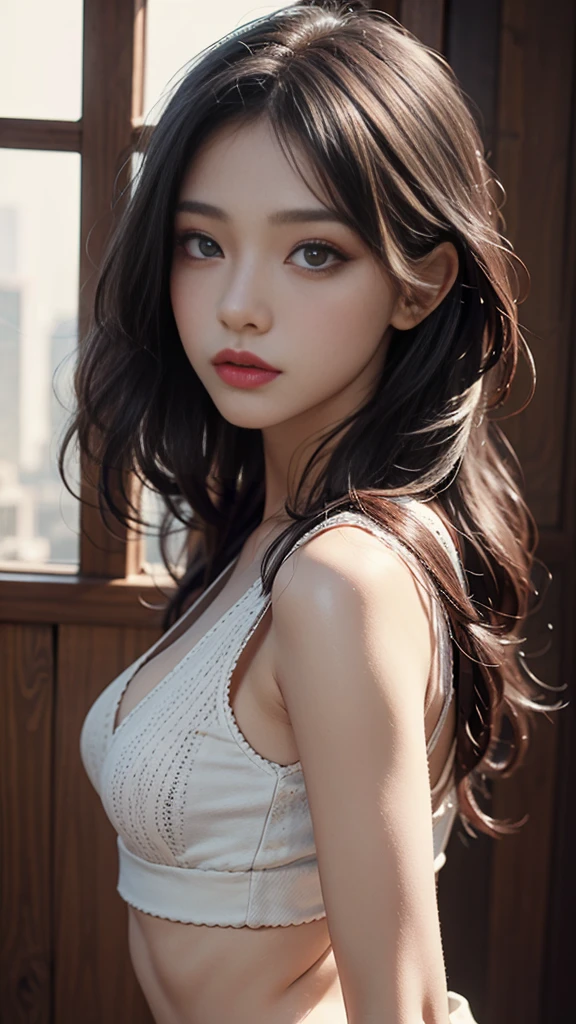 Best quality,Realistic,detailed,Beautiful girl、Beautiful double eyelids、Small breasts、Beautiful Skin