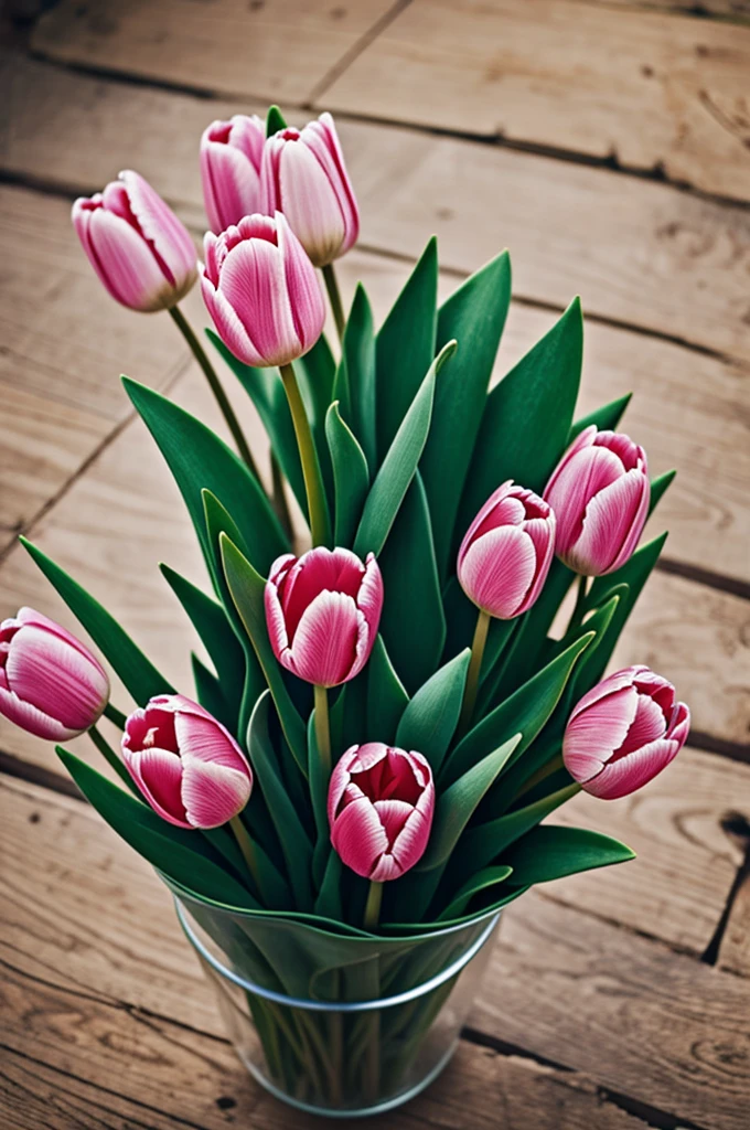 Tulip flower with cute cartoon character