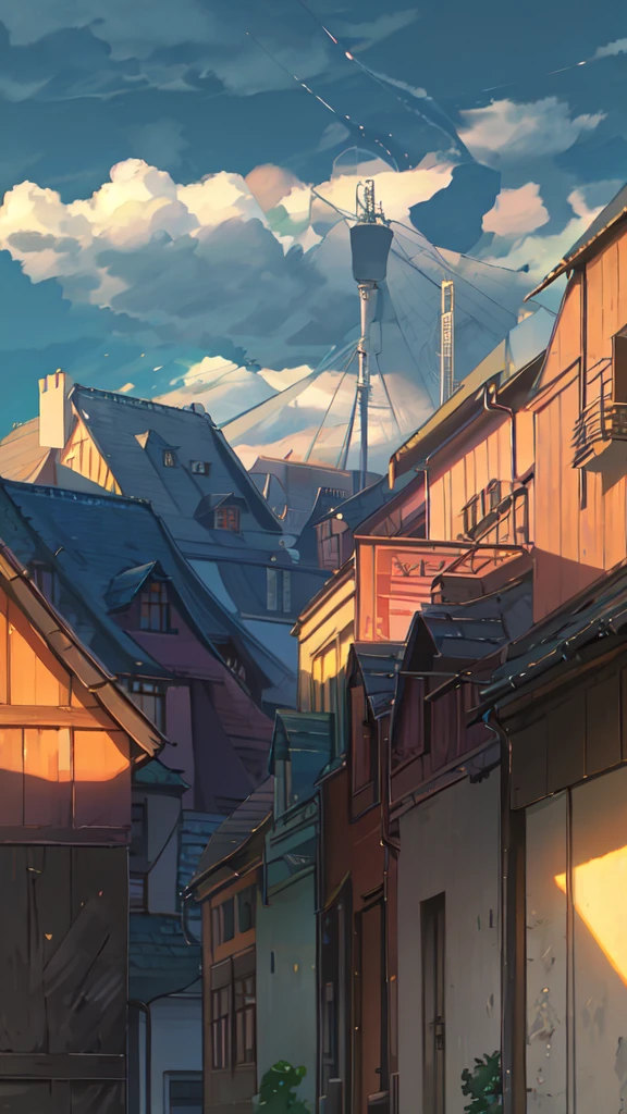 Busy city, afternoon, blue sky, lot of building, rural city, (illustration: 1.0), epic composition, realistic lighting, HD details, masterpiece, best quality, (very detailed CG unified 8k wallpaper)