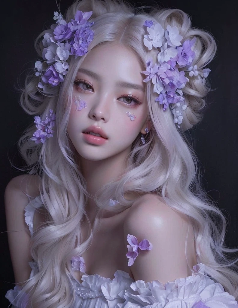 a closeup of a woman dressed in a tiable and a pink dress, prominent chest, large and low bust, blonde hair princess, ((a beautiful fantasy empress)), princess portrait, lovely languid princess, beautiful fantasy art portrait, in bowater artistic style, beautiful female princess, artwork in the style of guweiz, a beautiful fantasy empress, beautiful fantasy portrait, beautiful fantasy maiden, rostro de Jennie BlackPink, jennie blackpink, cara de jennie de blackpink