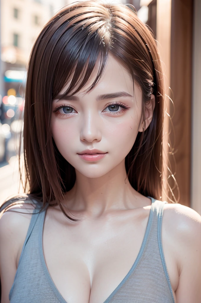 masterpiece, Highest quality, Realistic, Highly detailed CG integrates 8K, 8K,(Very beautiful face, Beautiful Lips, Beautiful Eyes), Exquisitely detailed face,1 Girl, Very beautiful girl,Exquisite eye makeup,Subtle eye detail,The best example of four fingers and one thumb,Toned figure,Nice and beautiful smile,、Age 25、Highest quality、8K Masterpiece、Ultra-high resolution、(Photorealistic:1.3)、RAW Photos、1 girl、Silvery white hair、Glowing Skin、1. Super-beautiful Cyberpunk Soldiers、((Ultra-Realistic Details))、Portrait、Global Illumination、Shadow、Octane Rendering、8K、Super sharp、Beautiful breasts、Bare skin exposed in the cleavage、Metal、Cold colors、、Very intricate details、Realistic Light、CGSoation Trend、Beautiful Eyes、Shining Eyes、To the camera、Neon Details、