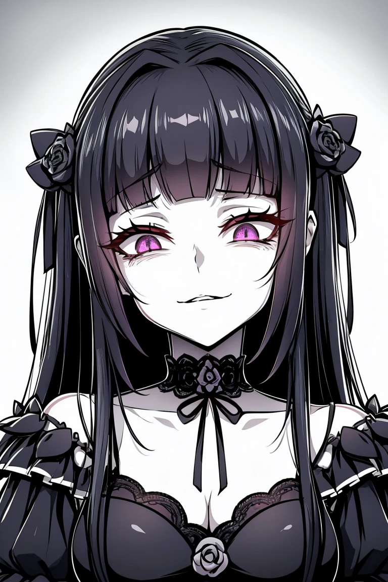 close-up of a woman with a knife and dress, in pixies, best rating on pixiv, pixive style, winner of the pixiv competition, Portrait of a Gothic Catgirl, Пиксив 3dcg, gothic maiden anime girl, anime monster girl, 1 7 year old anime goth girl, gasped, anime moe artstyle, seductive anime girl