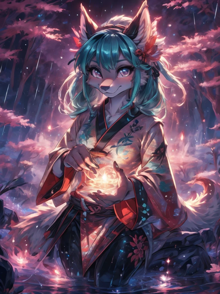 Hatsune miku alta definicion buena anatomia add_detail:1, orejas de kitsune, tatuaje tribal add_detail:1, cute girl add_detail:1, add_detail:1,traditional japasse clothes add_detail:1 japanese shrine landscape add_detail:1, fullbody  descalza add_detail, rostro altamente detallados, deep aqua iris add_detail:1 lighting eyes add_detail:3, garras de lobo, colmillos afilados add_detail:1, zorra salvaje add_detail:1, aura de luz resplandeciente add_detail:3,  sakuras landscape add_detail:1 raining day add_detail, touching water with her hands, sexy kimono add_detail:1, santuario de oracion add_detail:1, manos juntas haciendo plegaria y reverencia 