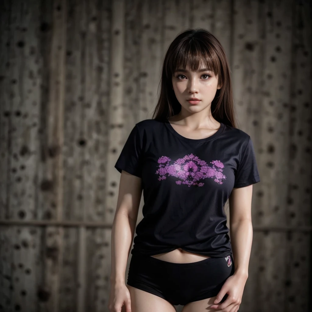Kasumi, brown eyes, (best quality, ultra-detailed), (realistic:1.37), beautiful and detailed face, ultra-realistic texture, delicate face, delicate body, red lipstick, bright colors. High definition, 8K. angry expression