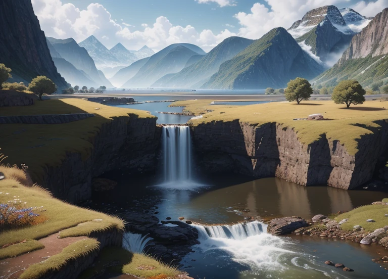 landscape, water, (extremely detailed CG unity 8k wallpaper), most beautiful artwork in the world, professional majestic oil painting, intricate, High Detail, Sharp focus, dramatic, photorealistic painting art