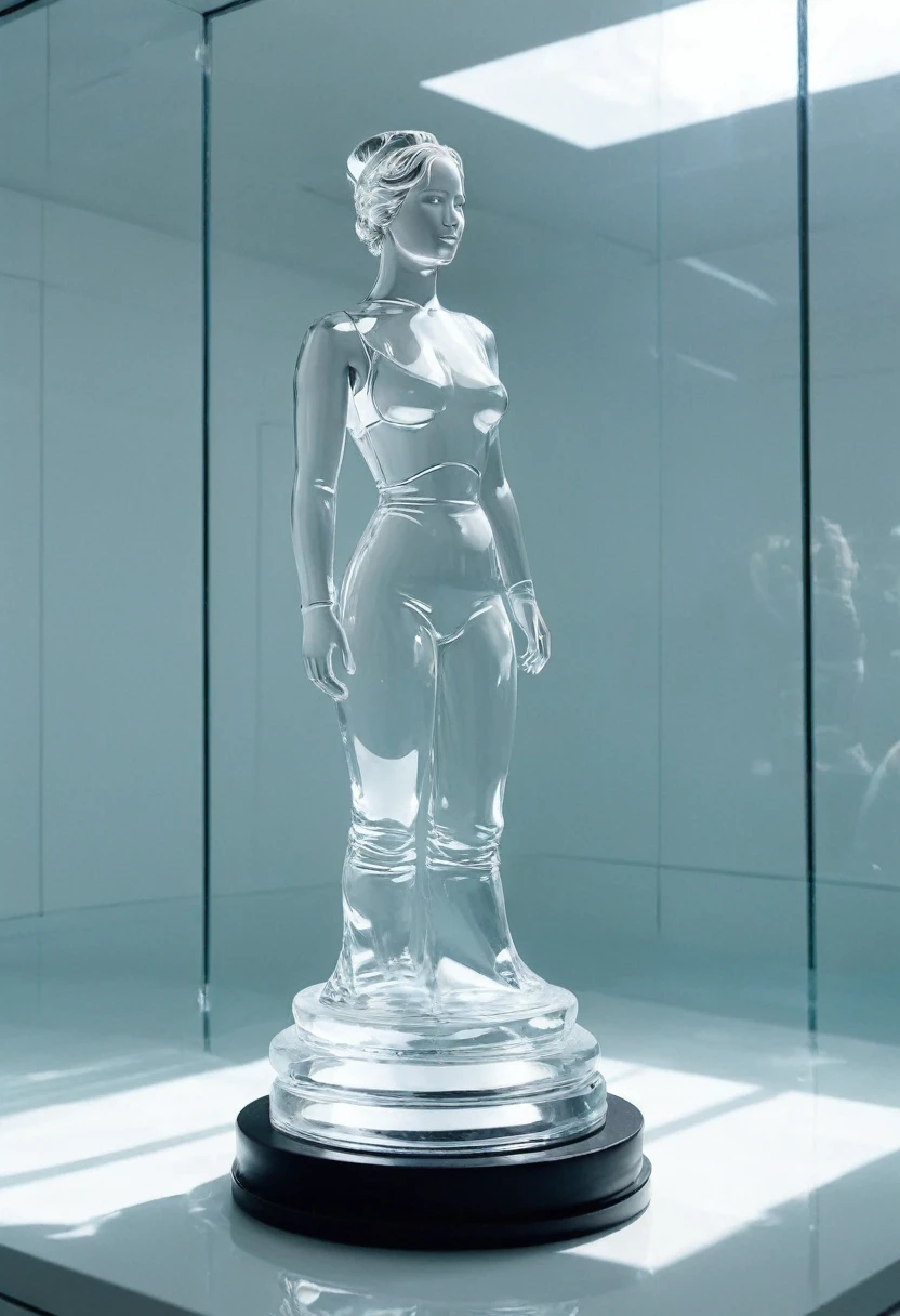 Arte, A beautiful porcelain statue in the garden, nua, asymmetrical face, feita por um escultor, seios gigantes, quadris largos, bunda gigante, olhos fechados, 4K, corpo GG, sexy, corpo inteiro