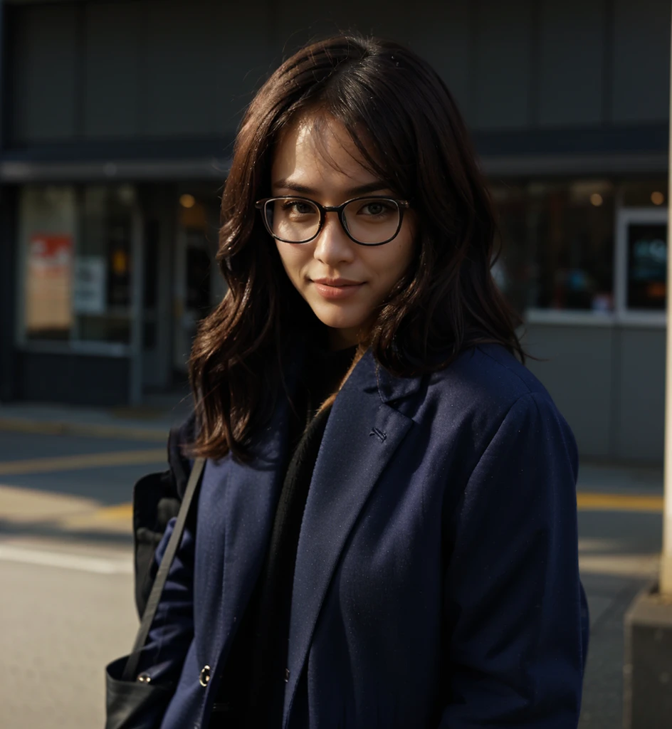 Eyeglasses,The corners of your mouth curl up.