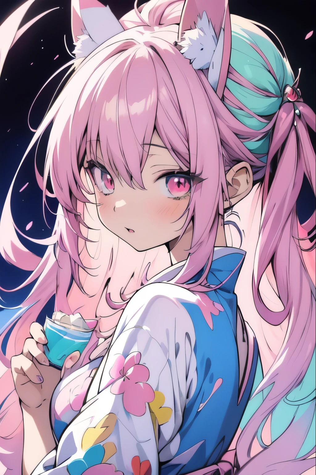 Anime girl with colorful hair and colorful dress, rossdraws pastel vivid, rossdraws cartoon vibrant, Anime Style 4k, Beautiful anime portraits, art germ colorful!!!, ! Dream Art Germ, Beautiful Anime Girls, Anime style digital art, Anime Art Wallpaper 4k, Anime Art Wallpaper, Digital anime art, Highly detailed art gems