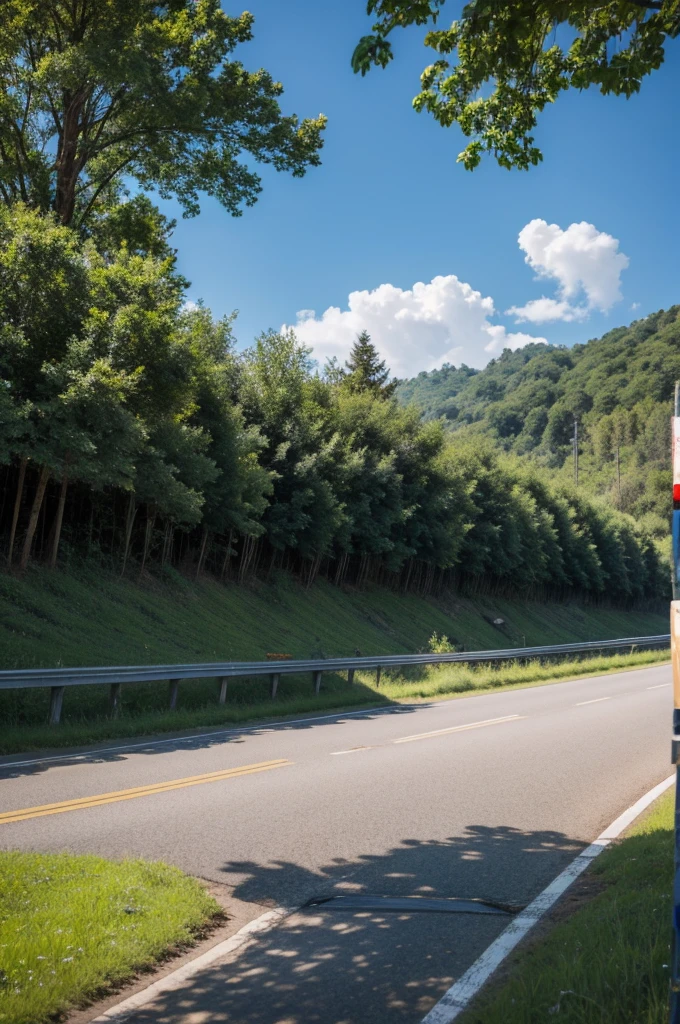 Beautiful roadside scenery，Close-up sense of speed