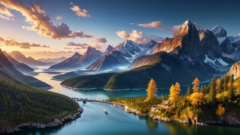 landscape, water, (extremely detailed CG unity 8k wallpaper), most beautiful artwork in the world, professional majestic oil painting, intricate, High Detail, Sharp focus, dramatic, photorealistic painting art