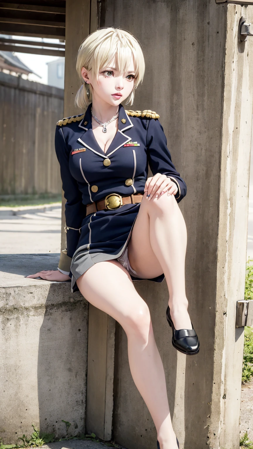 Sexする男と女、A female officer is raped by a male soldier(Sex:1.3)、強引なSex、(masterpiece: 1.3), (Maximum resolution: 1.2), (Ultra HD TV: 1.2), Cinematic Light, 8K resolution, Detailed facial features , (Sharp focus: 1.2),Perfect Style, Beautiful Face, Acura, Anatomically correct, Highly detailed face and skin quality感, Beautiful Eyes,ThroughkBright Eyes, Natural Cheeks, Glowing Skin, (Glossy Lips: 1.4),、 (A 恥ful expression: 1.2),Highly detailed face and skin quality, Natural Cheeks, , Glossy Lips,Exposed cleavage、(White mucus on chest:1.6)(White mucus on thighs:1.6)、Please open your knees、Spread your legs and accept the man、、Sparkly little earrings and necklace、Disheveled clothes、Drenched in sweat、blonde、Blonde、Blue-gray eyes、Green-gray eyes,(Miniskirt military uniform:1.4)、Soft Breasts、Healthy legs、Bare thighs、Model Body Type、Exposed female genitalia、Man entering female genitals