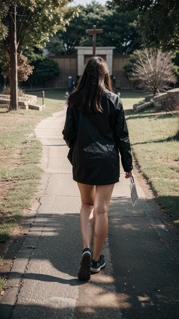 One person,Walking with the cross,There'Moving on