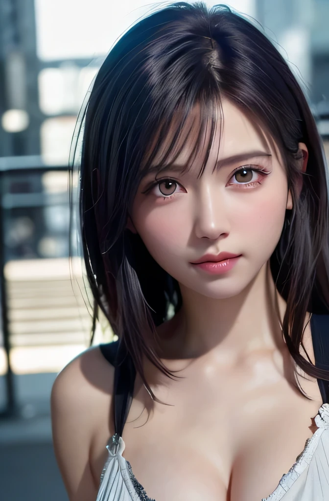 Highest quality、8K Masterpiece、Ultra-high resolution、(Realistic:1.3)、RAW Photos、1 Girl、Silvery white hair、Glowing Skin、1. Super beautiful cyberpunk soldier、((Ultra-Realistic Details))、Portraiture、Global Illumination、Shadow、Octane Rendering、8K、Ultra Sharp、Beautiful breasts、Bare skin exposed in the cleavage、Metal、Cool colors、、Very intricate detail、Realistic Light、CGSoation Trend、Beautiful Eyes、Shining Eyes、To the camera、it is(((vagina)))