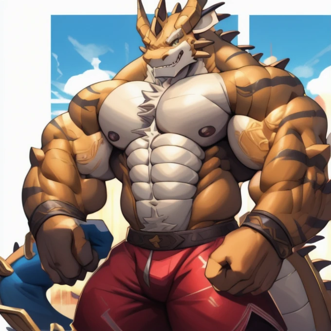 abs adoptable antro character design digital art dragon dragonborn dragon boy fanart fantasy furry glitch diagram love male muscular muscle hairy huge muscles aiadoptable aiadopt