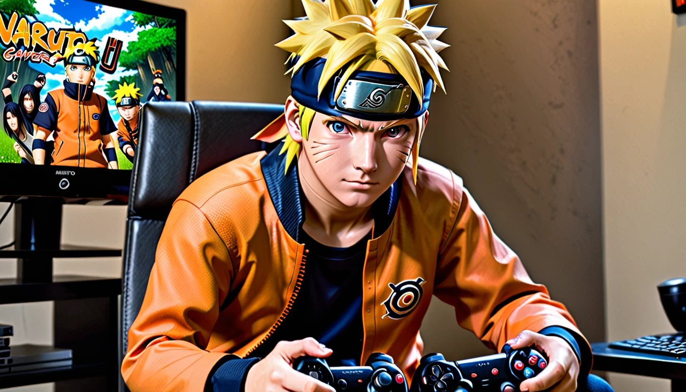 Naruto as a gamer, Realistic, HD