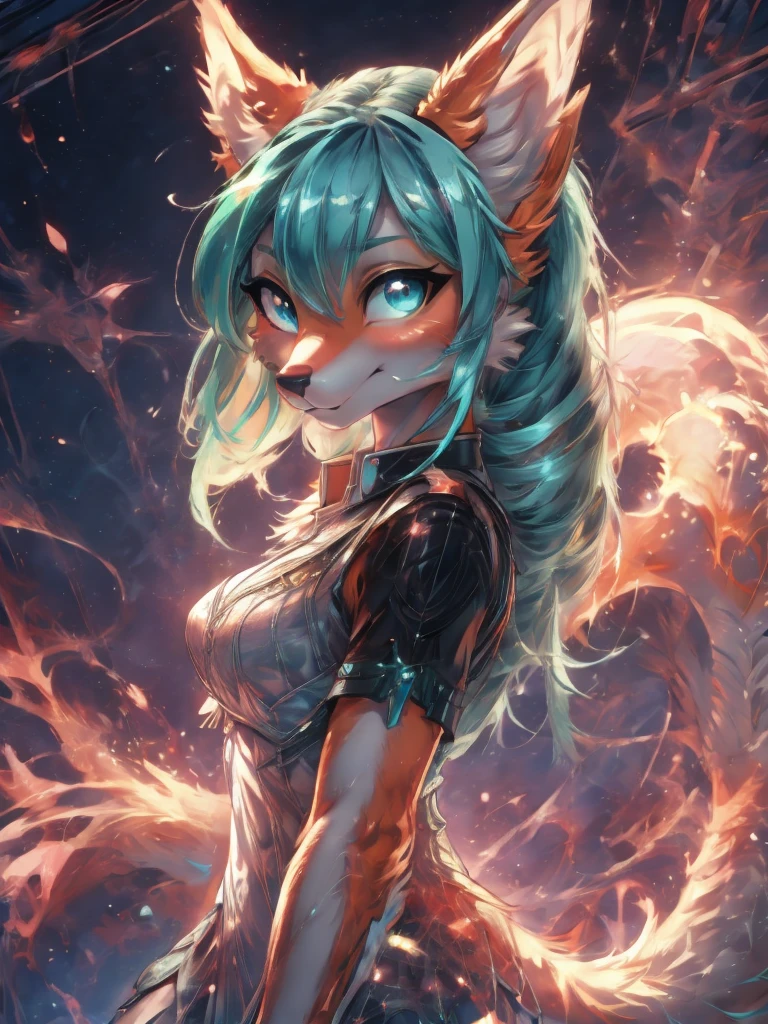 Hatsune miku high definition good anatomy add_detail:1, kitsune ears