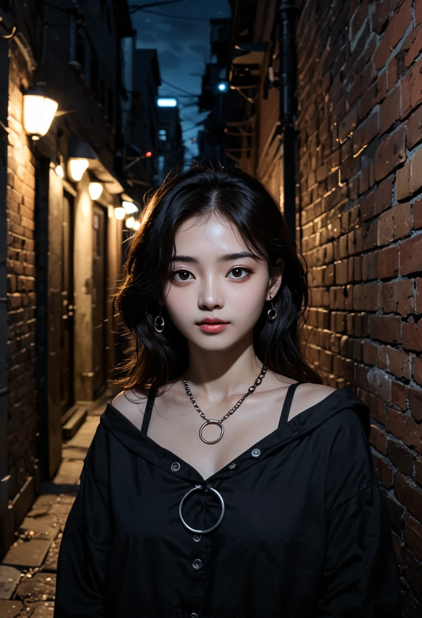 Fraction_9,Fraction_8_direction number_7_up,All details are exquisite,Korean,Korean pop music,
portrait,(shadow:1.4),night,Dark Alley,O-Ring,