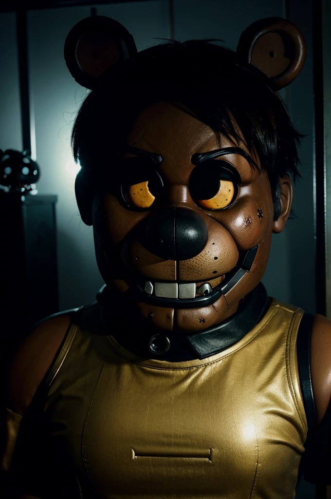 Five Nights at Freddy's Springtrap, masterpiece, fear, Dark atmosphere, Red Eyes, Detailed shadows, rot, simulation, Mechanical Abomination, rot, Full body view, Forest environment