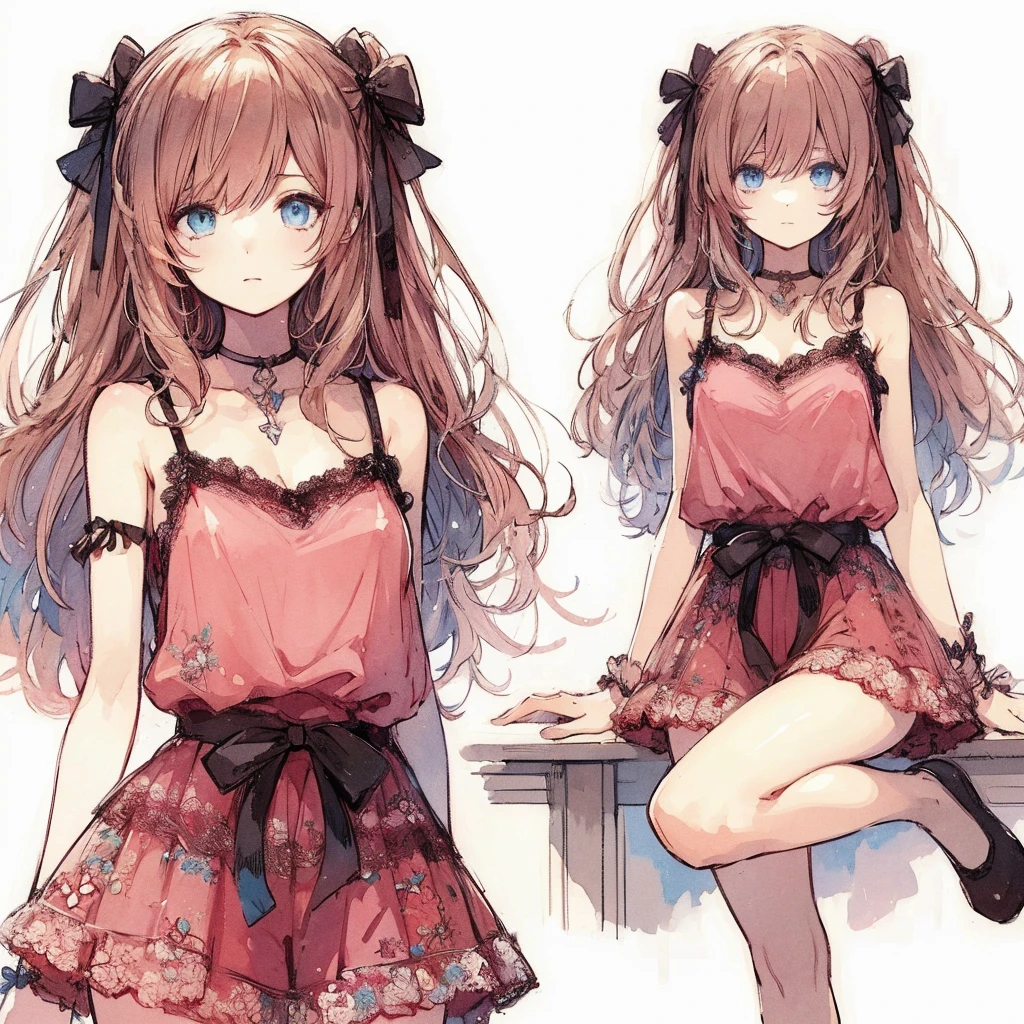 Official art using high-quality hand-drawn watercolor sketch techniques. (best quality,4k,8k,highres,masterpiece:1.2),ultra-detailed,beautiful detailed eyes,A girl with beautiful eyes, everyone, beautiful anime girl, cute anime girl, smooth anime art, anime style, elegant colors, soft lighting, delicate beautiful wet eyes, very coquettish, (beautiful large breast:1.2), (correct hands:1.2),