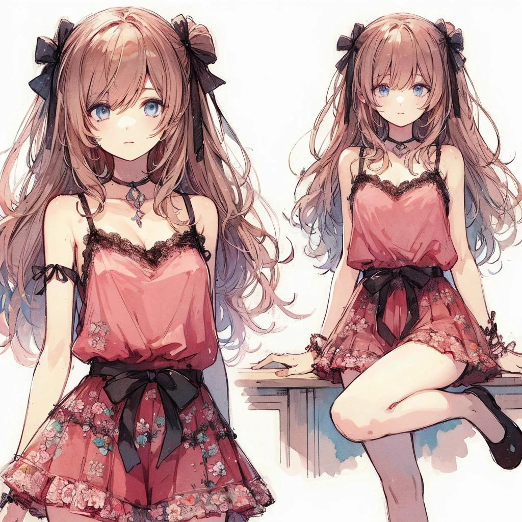 Official art using high-quality hand-drawn watercolor sketch techniques. (best quality,4k,8k,highres,masterpiece:1.2),ultra-detailed,beautiful detailed eyes,A girl with beautiful eyes, everyone, beautiful anime girl, cute anime girl, smooth anime art, anime style, elegant colors, soft lighting, delicate beautiful wet eyes, very coquettish, (beautiful large breast:1.2), (correct hands:1.2),