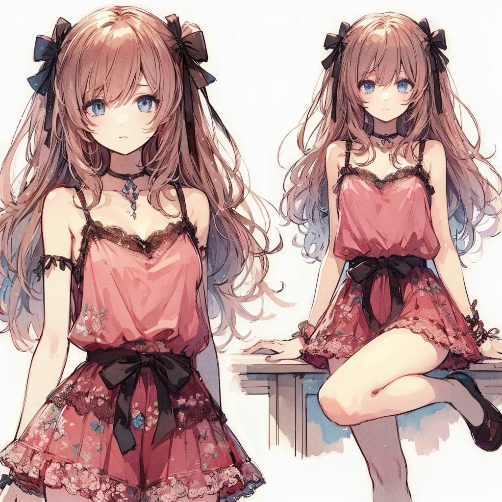 Official art using high-quality hand-drawn watercolor sketch techniques. (best quality,4k,8k,highres,masterpiece:1.2),ultra-detailed,beautiful detailed eyes,A girl with beautiful eyes, everyone, beautiful anime girl, cute anime girl, smooth anime art, anime style, elegant colors, soft lighting, delicate beautiful wet eyes, very coquettish, (beautiful large breast:1.2), (correct hands:1.2),