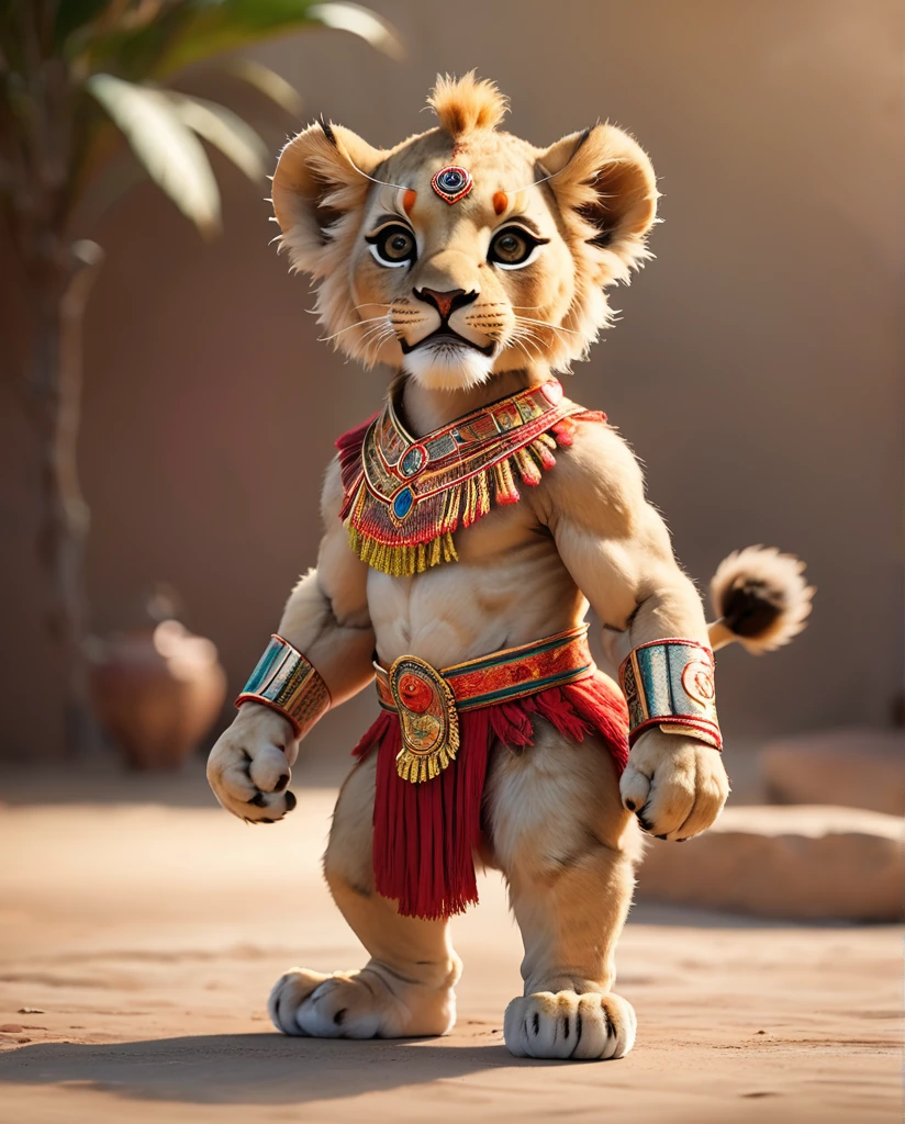 High-definition images Lion cub dancer cute Full Body Shot Looking at the front