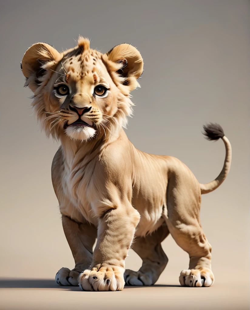 High-definition images Lion cub dancer cute Full Body Shot Looking at the front