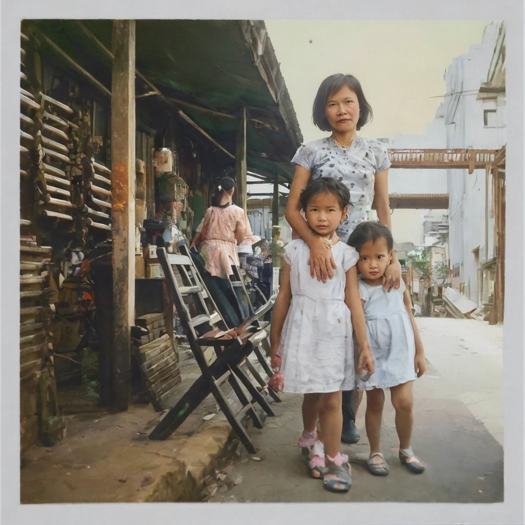 trespassing of village shot, and holding the Singapore stars, rundown street in stina town, with vendors selling traditional rose postcards, as people dancing, and colorful buildings standing in the center of the street, saloon looking off into the distance