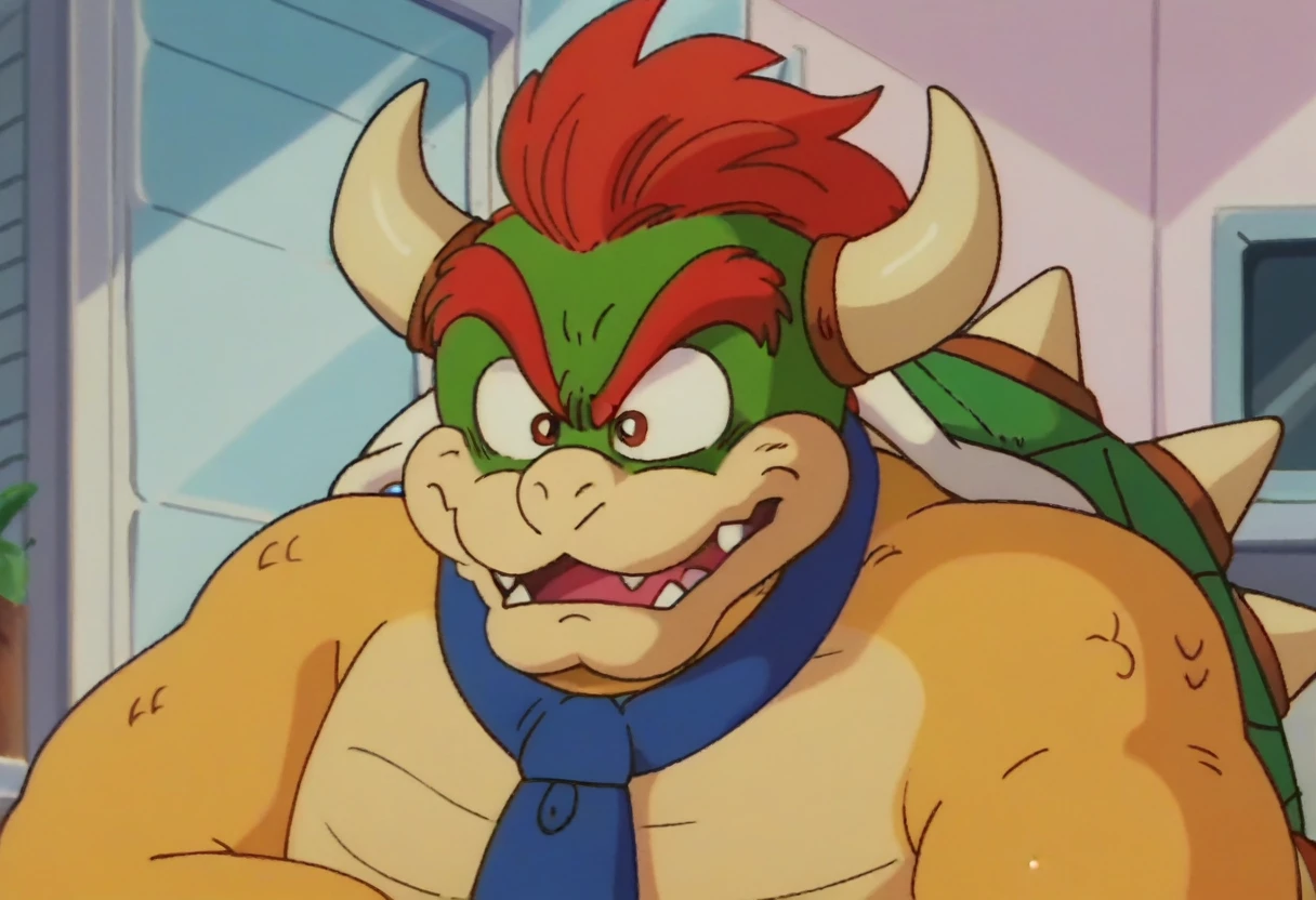 anime screencap,drgbls1, solo, Bowser, male,score_9, score_8_up, score_7_up, score_6_up., upper body, , buisness suit, office building,