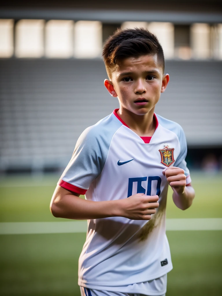 (((LITTLE ???))), AS ??? TOM HOLLAND,One bit height is 1.A 12-year-old Chinese boy of 75 meters,Wearing the number 7 shirt of the Portuguese national football team,Wearing the number 7 shirt of the Portuguese national football team,Wearing the number 7 shirt of the Portuguese national football team,Use snapshots to capture the moment when the teenager plays the soccer league,Use snapshots to capture the moment when the teenager plays the soccer league,Use snapshots to capture the moment when the teenager plays the soccer league,Boy student,The body is compact and sturdy,The background shows players in the distance and the Old Trafford football stadium filled with spectators,Sports full-body photos,fully body photo,fully body photo,Photoreality,photore,tmasterpiece,hentail realism,Photoreality,hight contrast,The photorealistic digital art trend is detailed and realistic in Artstation 8k HD HD, A detailed, skin textures, ultra - detailed, realistic skin textures, best qualtiy, Ultra-high resolution, (Reality:1.4),A detailed, RAW photogr, author:Lee Jeffries Nikon D850 Film Stock Photo 4 Kodaport 400 Camera F1.6 shots, Rich colors, Ultra-realistic realistic textures, Dramatic lighting, unrealengine artstation cinestill 800 trends,