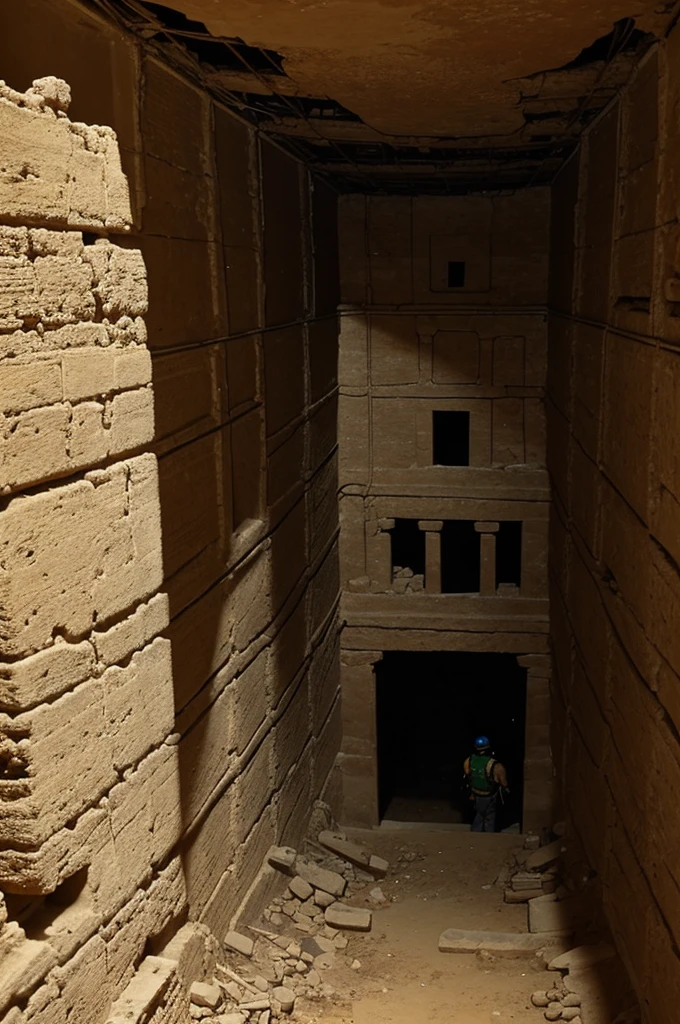 UPEG (Underground Professional Explorers Group) just took a photo from underground of an ancient city, the ancient city has rotten gold buildings, destroyed buildings,