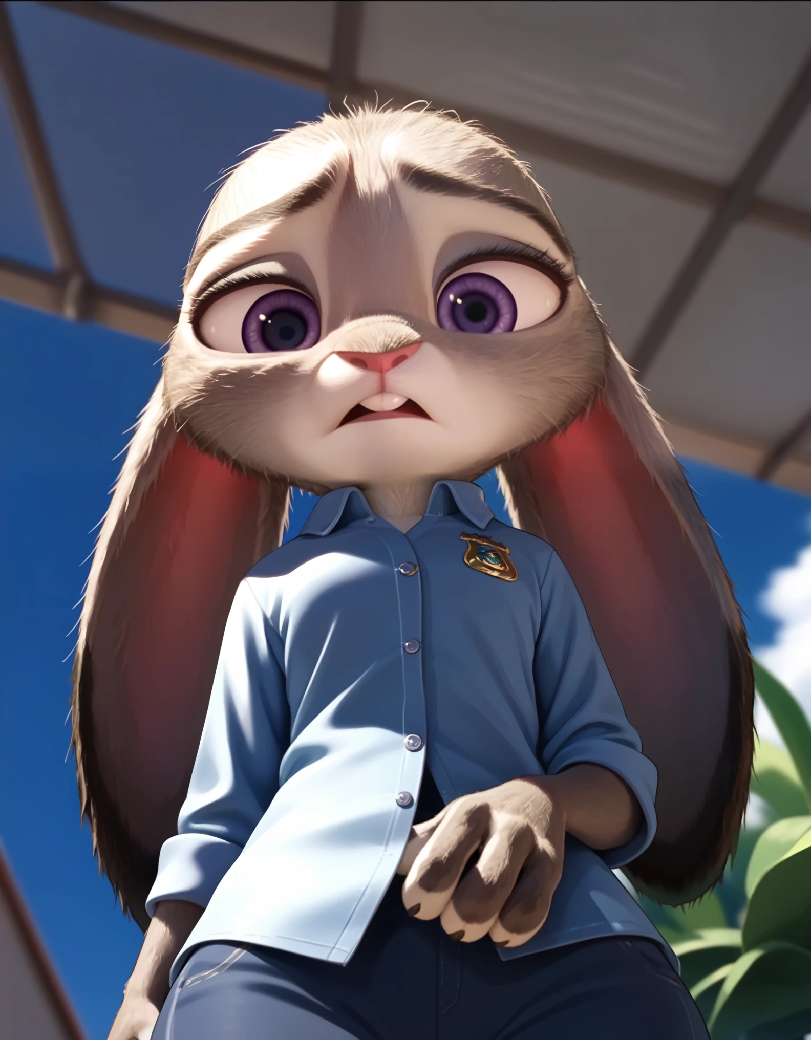 judyhopps looking down, low angle score_9, score_8_up, score_7_up, score_6_up,