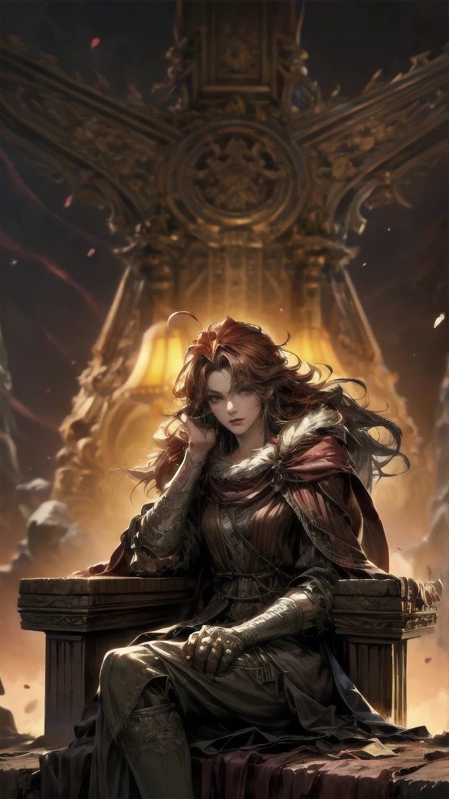 (pressurdos, High resolutions, ultra detailed, HDR), masterpiece, Best quality, beautiful, Beautiful eyes and a detailed face, armor, ((Intricate weapons)), Sitting on the throne, legs open, fake smile, irritating. last fantasy, press, Cool pose, Anime boy on the bed, putting your hands on your head, beautiful anime pose, Anime hombre beautiful, anime male character, Cool anime 8K, Detailed art of anime characters, HDR Anime McManus Anime Concept, Anime boy, Ikuto Yamashita, CG anime soft art, manga wallpaper 4k, inspired by Yamagata Hiro, Anime wallpaper