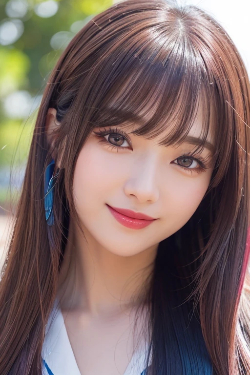 ((Real women)), folder、Round eyes、False eyelashes、Light wavy hair, correct、Darker lipstick、Pink lipstick、Striped Hair、Brown Hair、Red Hair、Blue Hair、(Dark blue hair)、(Gradient Hair)、Asymmetrical Hair、Hair behind the ear、Crossed bangs、Long Hair、おい尻までLong Hair、Long Hair、Straight bangs、Smooth, silky hair、Hair up on one side、とんでもなくLong Hair、Valletta、Light brown eyes、Ring Eye、Round eyes、Wicked Smile、A light smile、Surrealism、Cast a Shadow、Anaglyph、Stereogram、Extraordinary presence、Character Portrait、Subjective、Atmospheric perspective、Film Grain、Backlight、Exposure、Lens flare、、最high quality、超High resolution、超High resolution、Very realistic, masterpiece、correct、Textured skin、high quality、最high quality、Awards、32k, 髪のfolder、A light smile、Shy laugh、Redness in the ears、correct、Subjective、Shine、360° View、Very detailed、超High resolution、解剖学的にcorrect、masterpiece、Emphasize the chest、High resolution、High detail、Long eyelashes、A slight blush、Compensate, ((Full Body Shot))、Various poses、Shooting from a distance、