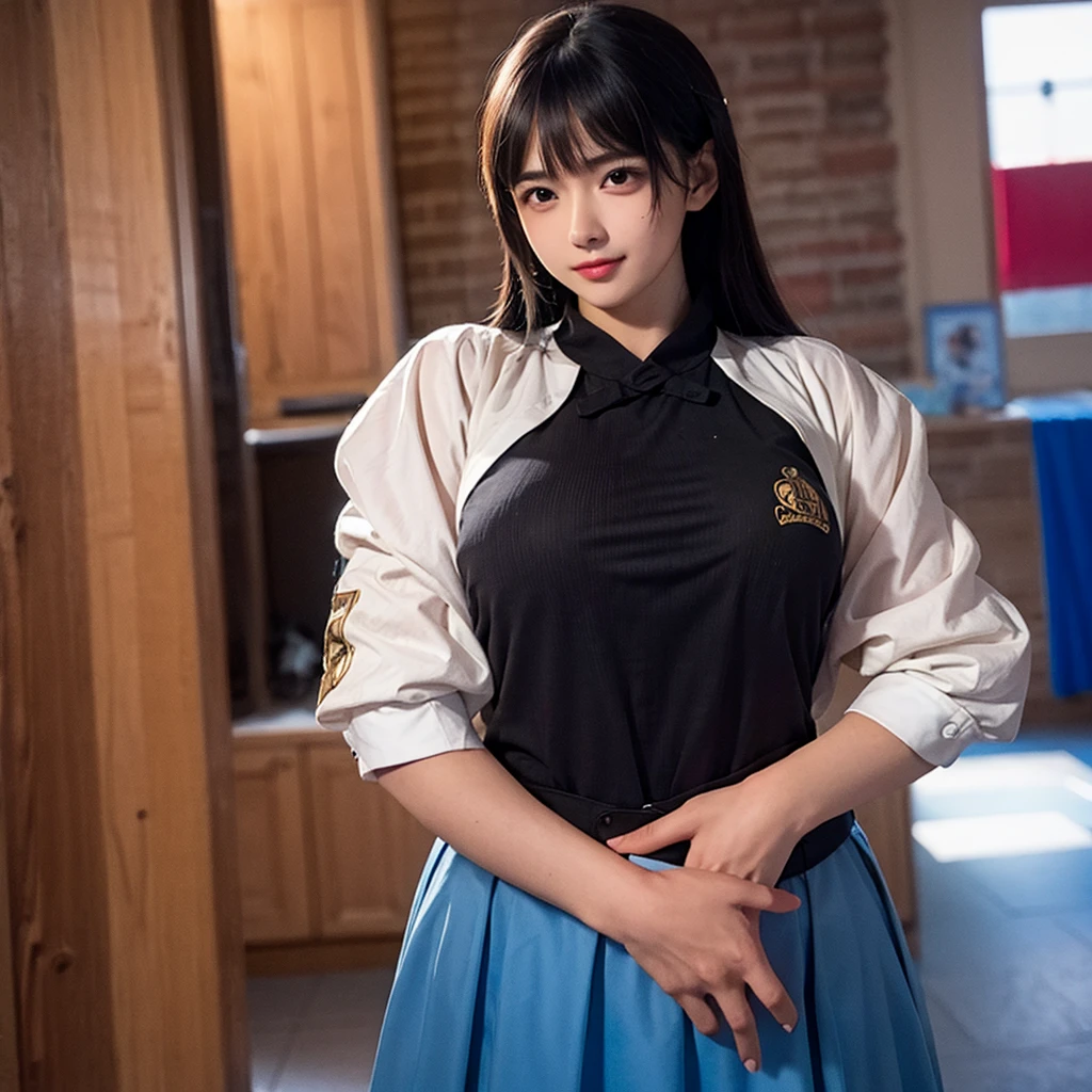 She has very big breasts and is very beautiful and holds me and has muscles