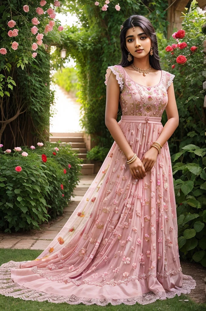 21 year old indian girl Real face just edit all flowers garden all types rose , with full dress