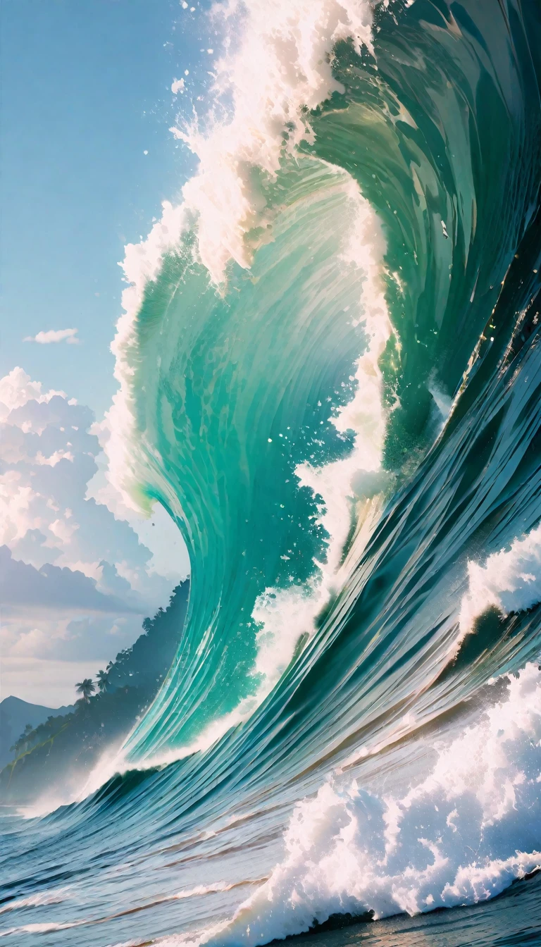 (8K, RAW photos, best quality, masterpiece: 1.4), (((The moment when the tsunami engulfed the isolated island))),Ultra-high resolution, Extremely detailed, light, (Raging waves, The waves are green:1.2), Green water, High-quality shadows, Natural Lighting, (White highlights:1.2), cloudy day, (islands:1.2), (Overlooking:1.2)
