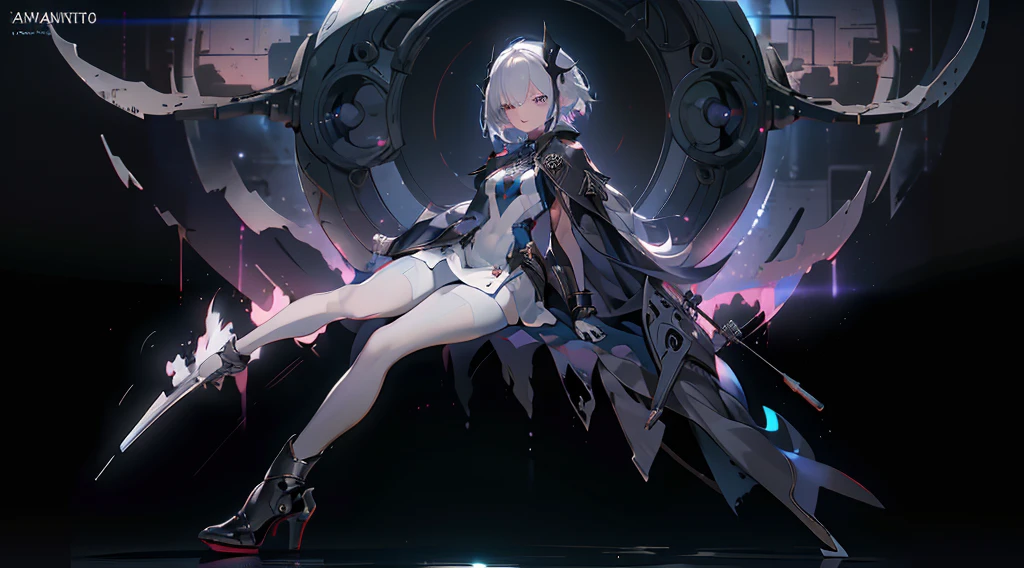 1 Girl, Mature, Solo , Alone, A Single Human, Big Chest, Violet Eyes, , Hair accessories, White Bob Hair, Short Hair, Silver Hair, Bang, hair between eyes, military uniform, black dress, cape, white gloves, pantyhose, high heel boots, Explosion, Running, Sky, on the Aircraft Carrier Ship, Tank , Mech , Sci-fi Battlefield, ((Best quality)), ((masterpiece)), 3D, HDR (High Dynamic Range),Ray Tracing, NVIDIA RTX, Super-Resolution, Unreal 5,Subsurface scattering, PBR Texturing, Post-processing, Anisotropic Filtering, Depth-of-field, Maximum clarity and sharpness, Multi-layered textures, Albedo and Specular maps, Surface shading, Accurate simulation of light-material interaction, Perfect proportions, Octane Render, Two-tone lighting, Wide aperture, Low ISO, White balance, Rule of thirds,8K RAW, Aura, masterpiece, best quality, Mysterious expression, magical effects like sparkles or energy, flowing robes or enchanting attire, mechanic creatures or mystical background, rim lighting, side lighting, cinematic light, ultra high res, 8k uhd, film grain, best shadow, delicate, RAW, light particles, detailed skin texture, detailed cloth texture, beautiful face, (masterpiece), best quality, expressive eyes, perfect face,nikkeredhood,hair over one eye,marian,griseo,momo_burlesque