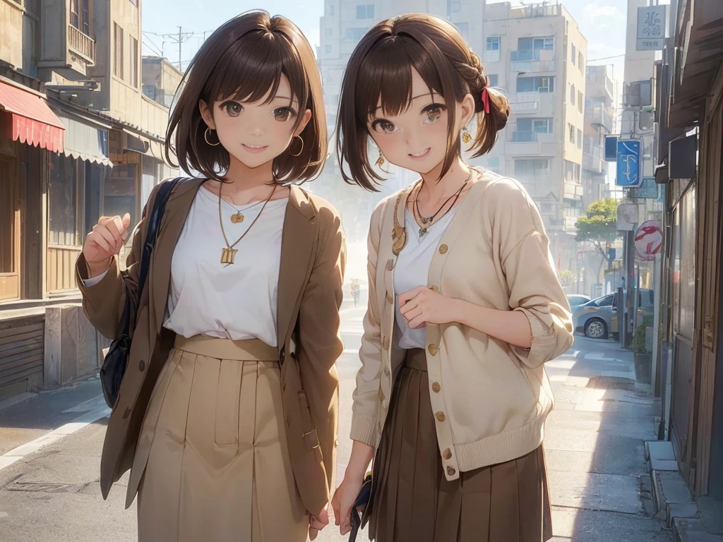女sex1人、The background is a skyscraper、A busy shopping street under a railway overpass(high quality:1.2),最high quality、masterpiece、High resolution)、((sex、))、(Detailed depiction of a beautiful face）、Suit jacket((1：8)）、Suit pants(1.8）、Suit skirt(1.8）A kind smile、Medium Short Hair、Brown Hair、（最high quality:1.2)、Very detailed、High resolution、masterpiece:1,2、Bright colors、Bokeh、Professional Lighting、Physically Based Rendering、Flat Color:0.8、Fine Illustration、Realistic:1.37、Makoto Shinkai style、Name Style、Light Brown Hair、Elegant update、Short Bob、の若い女sex、Laugh together、Dynamic poselip、cheek(Dark Brown Hair/)bangs、cheek(direction)、(最高masterpiece1.2)繊細なイラストVery detailed、Break Blue Sky、Detailed Background、、、A shy smile、Through clenched teeth、Clench your teeth、lip、cheek(Flat Color: 0.8)、(masterpiece: 1,2)、(masterpiece: 1,2)、High resolution、超High resolution、最high quality、High resolution、Ultra-thin illustration、Makoto Shinkai style、Your Name is Style、long hair、Short Bob、necklace、Earrings、Dynamic pose、Selfie、whole body、Brown Hair、Braiding、Hair Bun、ponytail･Hair Bunスタイル、necklace、Valletta、ribbon、Earrings・アニキュア,