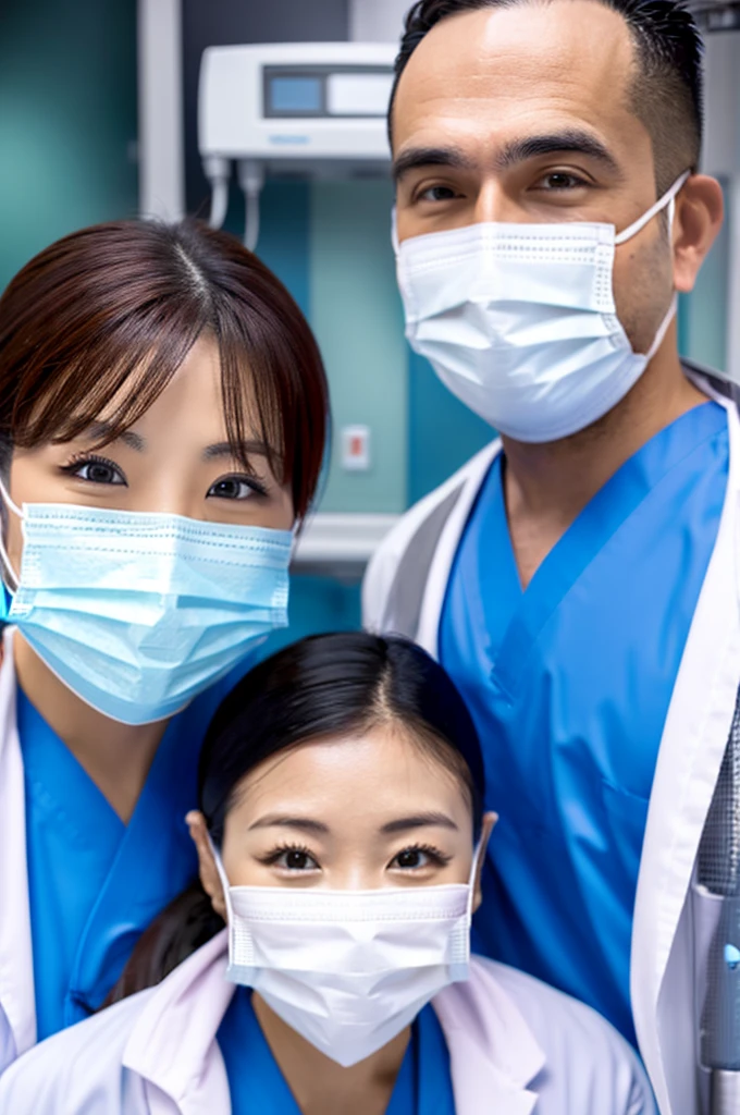 Male dentist and female dental hygienist 2people A good business partner 日本people系 Wearing a lab coat Wearing medical scrubs Upper body close-up high resolution high resolution Highest quality 日本people Harmony々 Masks not worn