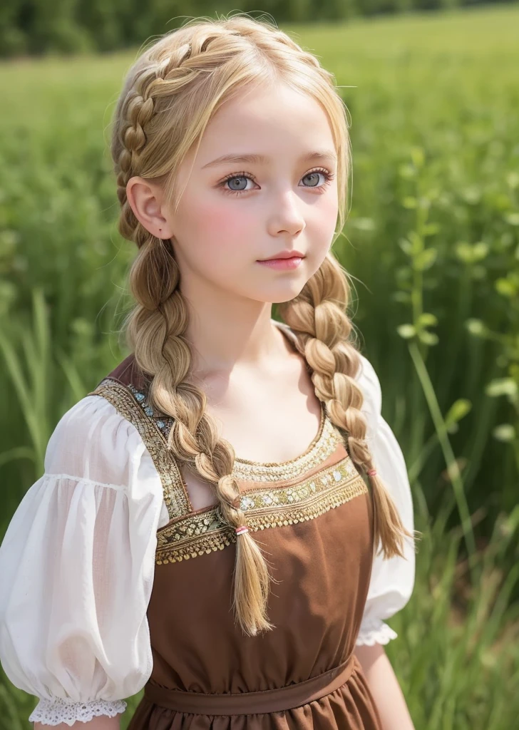 draw a young rich girl from Russia of the 15th century in a sundress with a braid
Slavs, village, simple girl, ethnic motifs, blonde, long braid. Young girl, not a . 18 years old