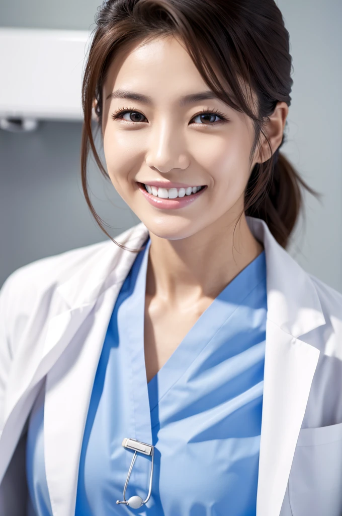 Male dentist Female Dental Hygienist 2people 日本people Handsome Men and Beautiful Women Doctor wearing a white coat Upper body close-up high resolution high resolution Highest quality smile