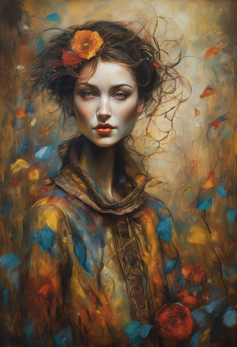 (Artistic Masterpiece of Romantic Life) ( (Themed Art of Life) ( (Conceptual Art) (NFT Exclusive) (Fauvism Work) ()”) Where visual poetry transcends traditional boundaries and embraces the dynamic interplay between creativity and technology Takes),dripping paint,darkart,style, in the style of esao andrews