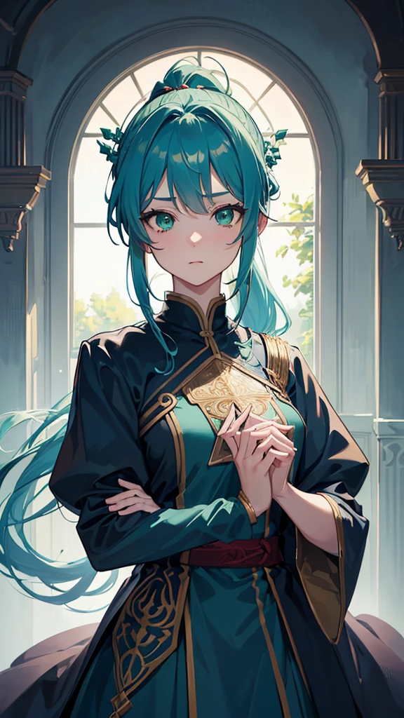 anime, High resolution, Woman close up ((Red braided low ponytail hair)) and (((the most beautiful Green eyes))) in (((Blue clothes))), (((determined)), 8K, Unreal EnGine 5, オクタンレンダリンG, Cute, GamanG, Yoon Gonji, G.To, Gosonjak, Schloop, Severe, Dorm, Noah, trendinG on pixiv, Fan Box, Sketch, masterpiece, Detailed face, smooth soft skin, biG dreamy eyes, beautiful intricate colored hair, Symmetric, anime wide eyes, soft liGhtinG, Concept Art, diGital paintinG,
