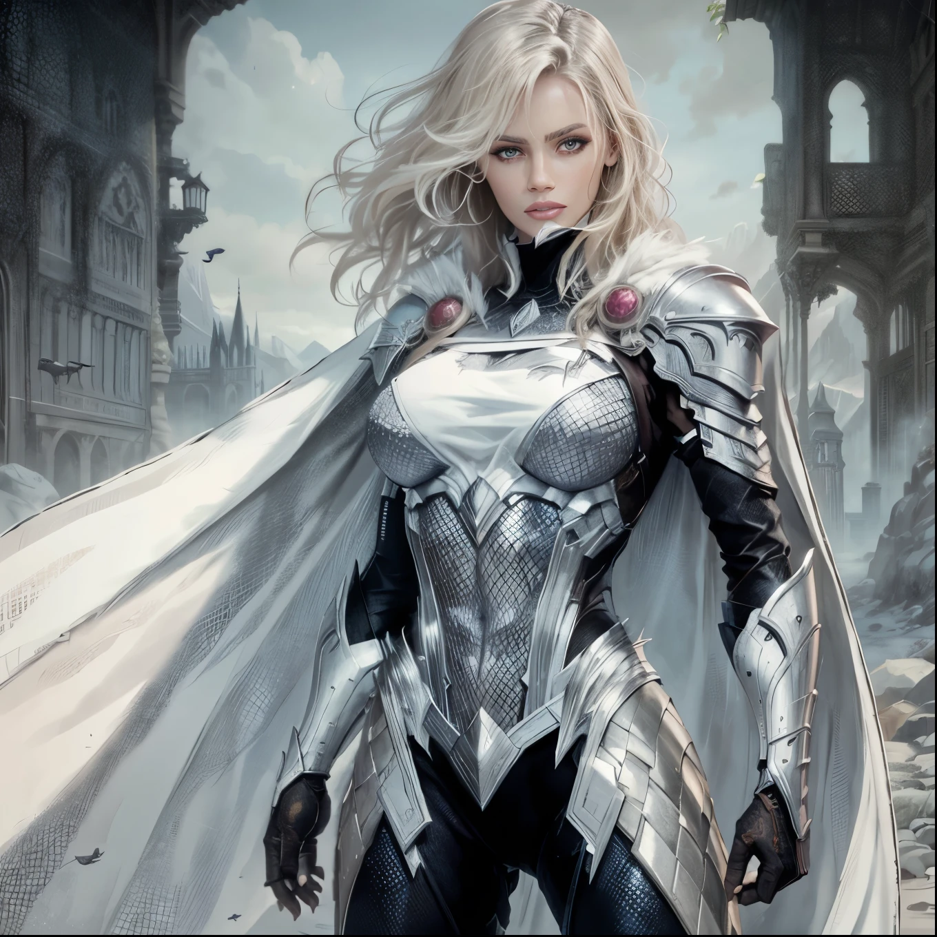 Asgard，Valkyrie，muscular woman, Lady Knight，anatomical correct，epic fantasy digital art，Masterpiece artwork，8K，high definition resolution，detailed drawing，Quality Superior，, Epic composition, muscular body