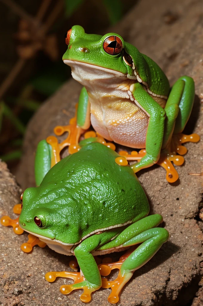 Brown spectacled tree frog