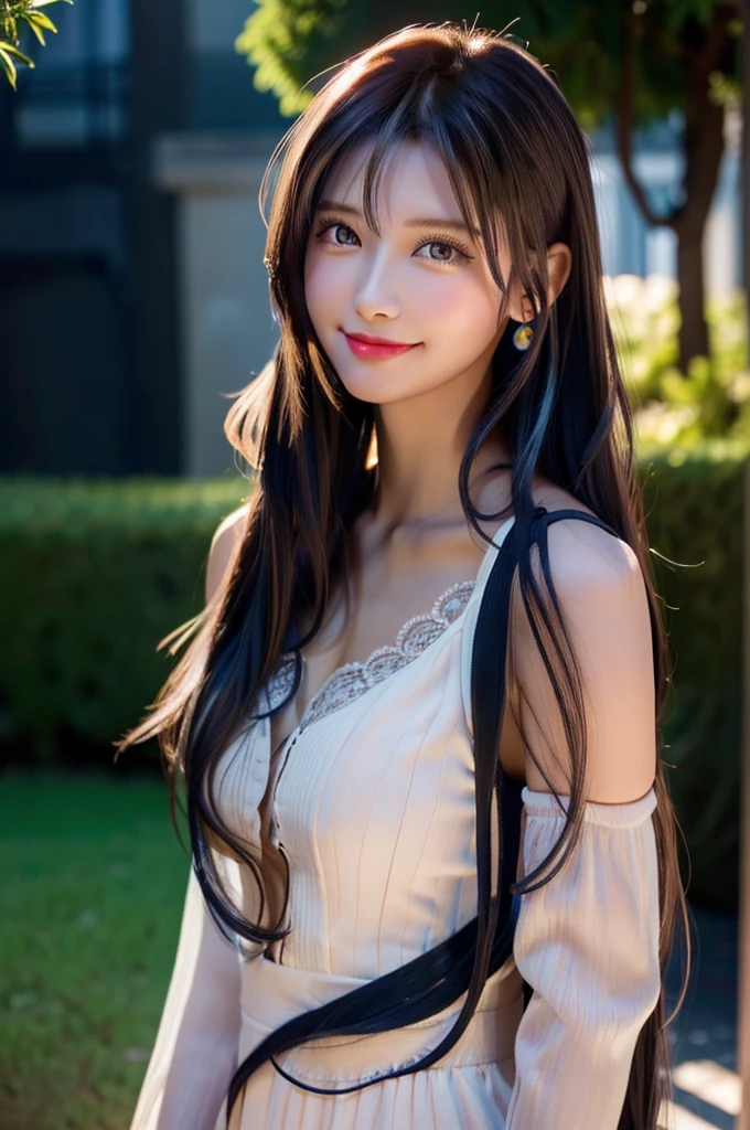 (((A real beauty))), Black Hair、folder、Round eyes、False eyelashes、Light wavy hair, correct、Pink lipstick、Striped Hair、Brown Hair、Blue Hair、(Dark blue hair)、(Gradient Hair)、Asymmetrical Hair、Hair behind the ear、Crossed bangs、Long Hair、(お尻までLong Hair)、Long Hair、Straight bangs、Smooth, silky hair、Hair up on one side、とんでもなくLong Hair、Valletta、Light brown eyes、Ring Eye、Round eyes、Wicked Smile、A light smile、Surrealism、Cast a Shadow、Anaglyph、Stereogram、(Extraordinary presence)、Character Portrait、Subjective、Atmospheric perspective、Film Grain、Backlight、Exposure、Lens flare、、最high quality、超High resolution、超High resolution、Very realistic, masterpiece、correct、Textured skin、high quality、最high quality、Awards、32k, 髪のfolder、Cunning、A light smile、Shy laugh、Redness in the ears、correct、Subjective、Shine、360° View、Very detailed、超High resolution、解剖学的にcorrect、masterpiece、Emphasize the chest、High resolution、High detail、Long eyelashes、A slight blush、Compensate, (((Full Body Shot)))、Various poses、Shooting from a distance、Various angles of view、