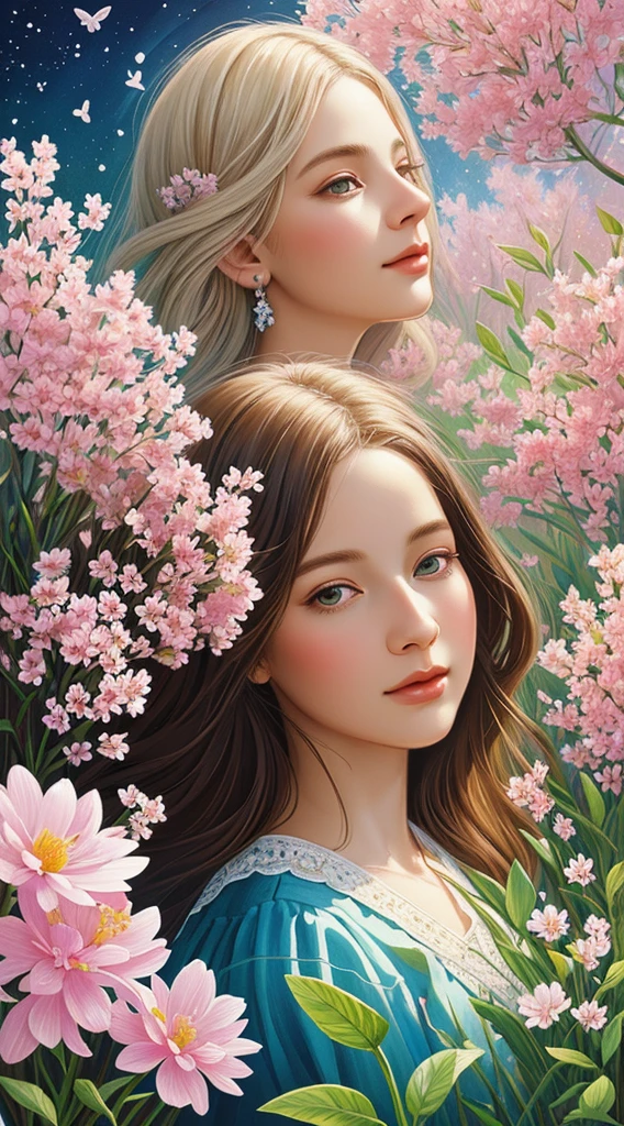 (Illustration:1.3) beautiful planet earth with flowers and plants sprouting spring day (by Artist Anna Dittman:1), (((masterpiece))), (((best quality))), ((ultra-detailed)),(detailed light),((an extremely delicate and beautiful)),