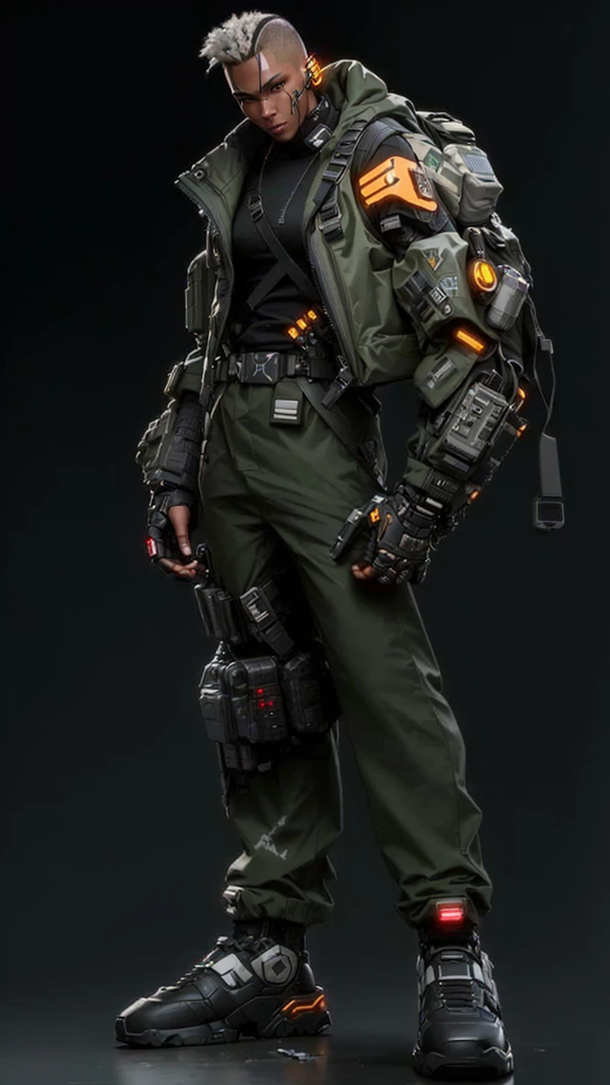 a close up of a person with a backpack and a backpack, cyberpunk soldier, clothed in sci-fi military armor, epic sci-fi character art, epic sci - fi character art, cyberpunk character design, unreal engine character art, scifi character, hard surface character pinterest, expert high detail concept art, cyberpunk character art, sci - fi character, sci-fi soldier
