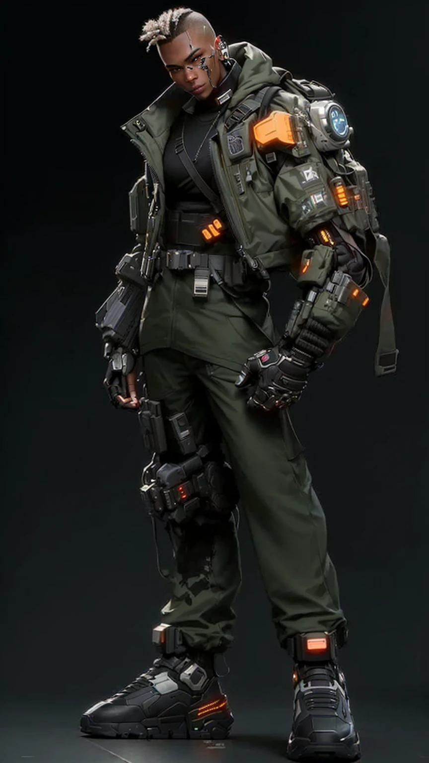 a close up of a person with a backpack and a backpack, cyberpunk soldier, clothed in sci-fi military armor, epic sci-fi character art, epic sci - fi character art, cyberpunk character design, unreal engine character art, scifi character, hard surface character pinterest, expert high detail concept art, cyberpunk character art, sci - fi character, sci-fi soldier